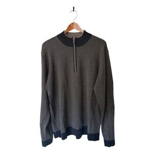 Codice  Mens Merino Wool Quarter Zip Sweater SZ 56 / SZ XXL Black Taupe